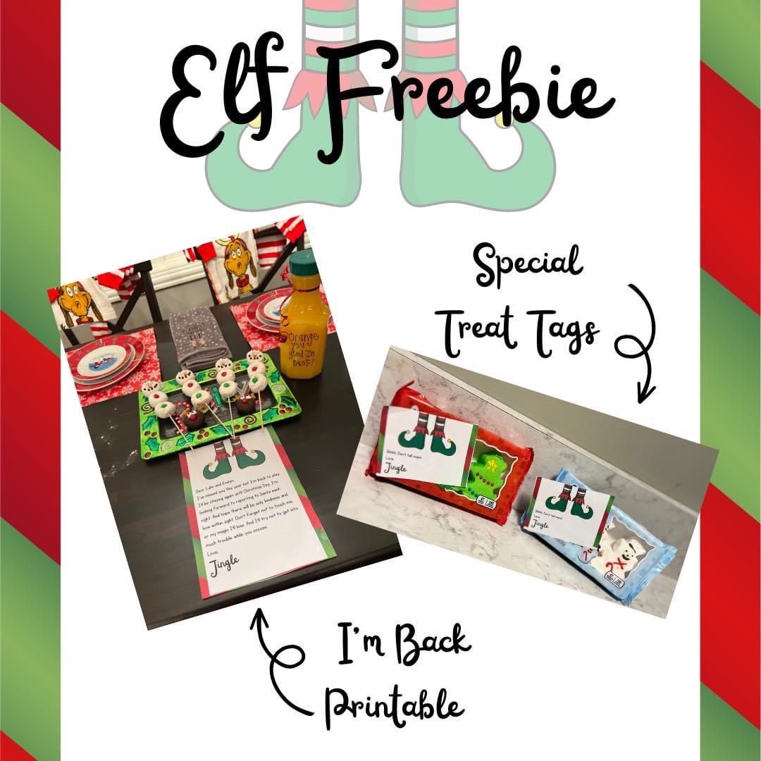 Elf on the Shelf #elf #shelf #return #magic #excitement #jingle #freeprintable #printable #food #ideas #poop #bathroom 