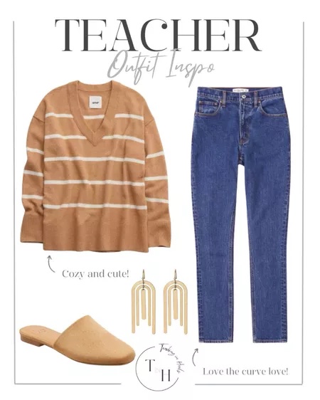 Stylish Comfort: Teacher Outfits With Flats 

brown sweater, denim jeans, flats, workwear, work outfit, work shoes, teacher, outfit inspo, outfit guide, style tip, shoe tip, casual flats, work flats, fashion tips, style guide