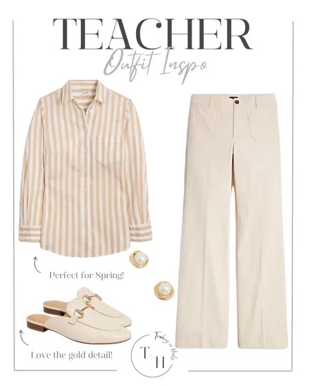Stylish Comfort: Teacher Outfits With Flats 

cream blouse, cream wide leg pant, flats, workwear, work outfit, work shoes, teacher, outfit inspo, outfit guide, style tip, shoe tip, casual flats, work flats, fashion tips, style guide