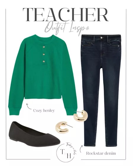 Stylish Comfort: Teacher Outfits With Flats 

green sweater, flats, workwear, work outfit, work shoes, teacher, outfit inspo, outfit guide, style tip, shoe tip, casual flats, work flats, fashion tips, style guide