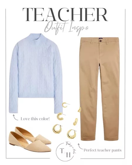 Stylish Comfort: Teacher Outfits With Flats 

long sleeve, khaki pants, flats, workwear, work outfit, work shoes, teacher, outfit inspo, outfit guide, style tip, shoe tip, casual flats, work flats, fashion tips, style guide