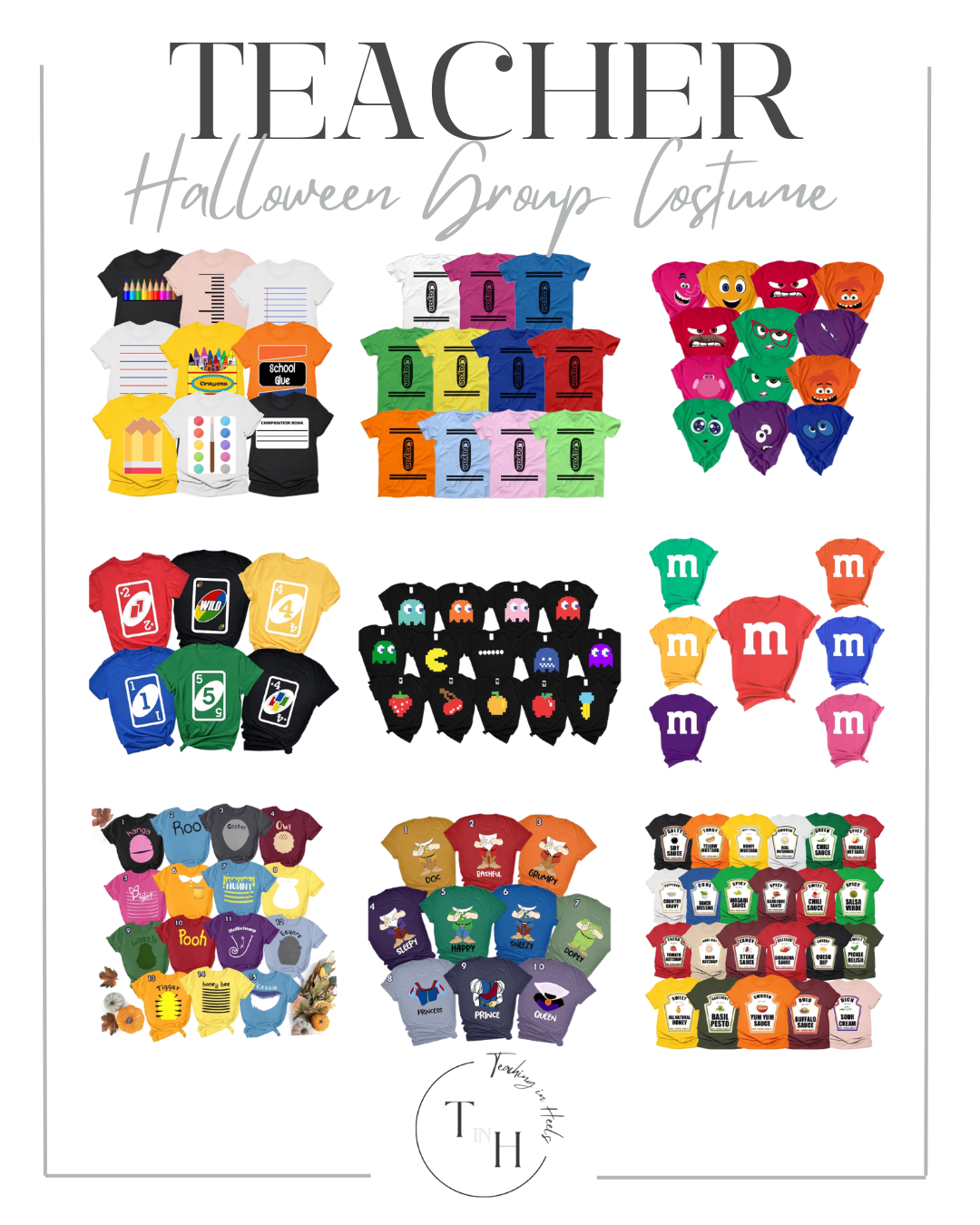 Halloween Classroom Costume Ideas for Teachers: Fun, Creative, and Classroom-Friendly, Halloween, Halloween costumes, Halloween inspo, Halloween T-shirts, Teacher Halloween Outfits, Teacher Halloween Inspo, Halloween prizes, Halloween accessories