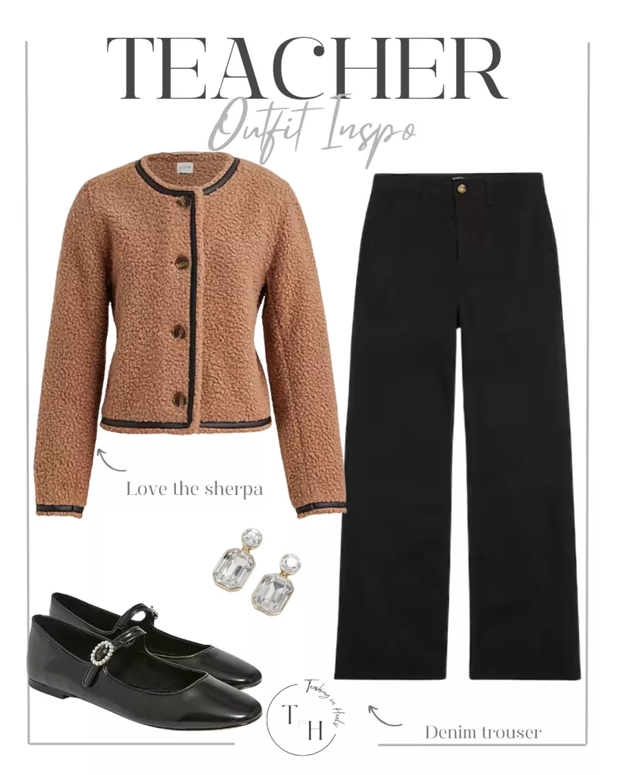 Embrace Autumn: Your Ultimate Guide to Fall Fashion 2024 | Fall Fashion, women's fashion, autumn wardrobe, sherpa sweater, black pants, ballet flats, teacher outfit inspo