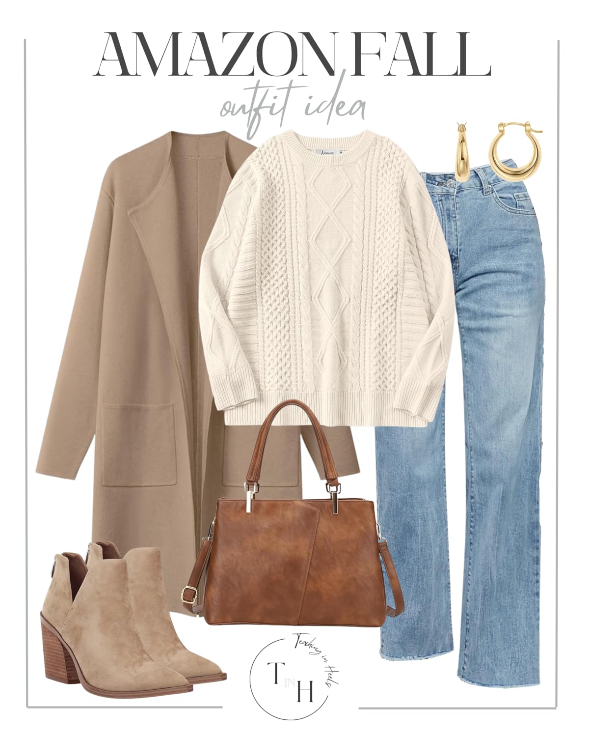 Embrace Autumn: Your Ultimate Guide to Fall Fashion 2024 | Fall Fashion, women's fashion, autumn wardrobe, brown bag, brown booties, amazon fall outfit idea