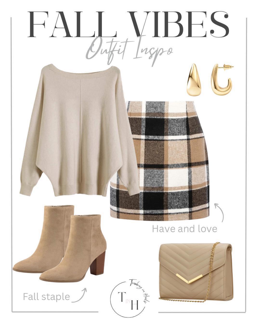 Embrace Autumn: Your Ultimate Guide to Fall Fashion 2024 | Fall Fashion, women's fashion, autumn wardrobe, plaid skirt, booties, neutral outfit, fall vibes outfit inspo 