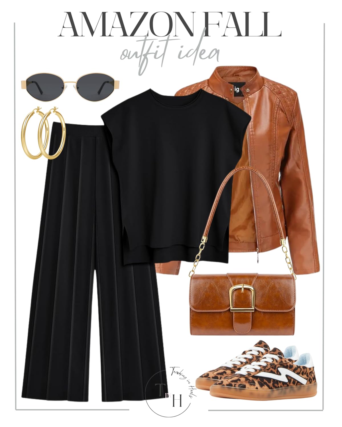 Embrace Autumn: Your Ultimate Guide to Fall Fashion 2024 | Fall Fashion, women's fashion, autumn wardrobe, elevated casual, all black outfit, leopard print, amazon fall outfit idea