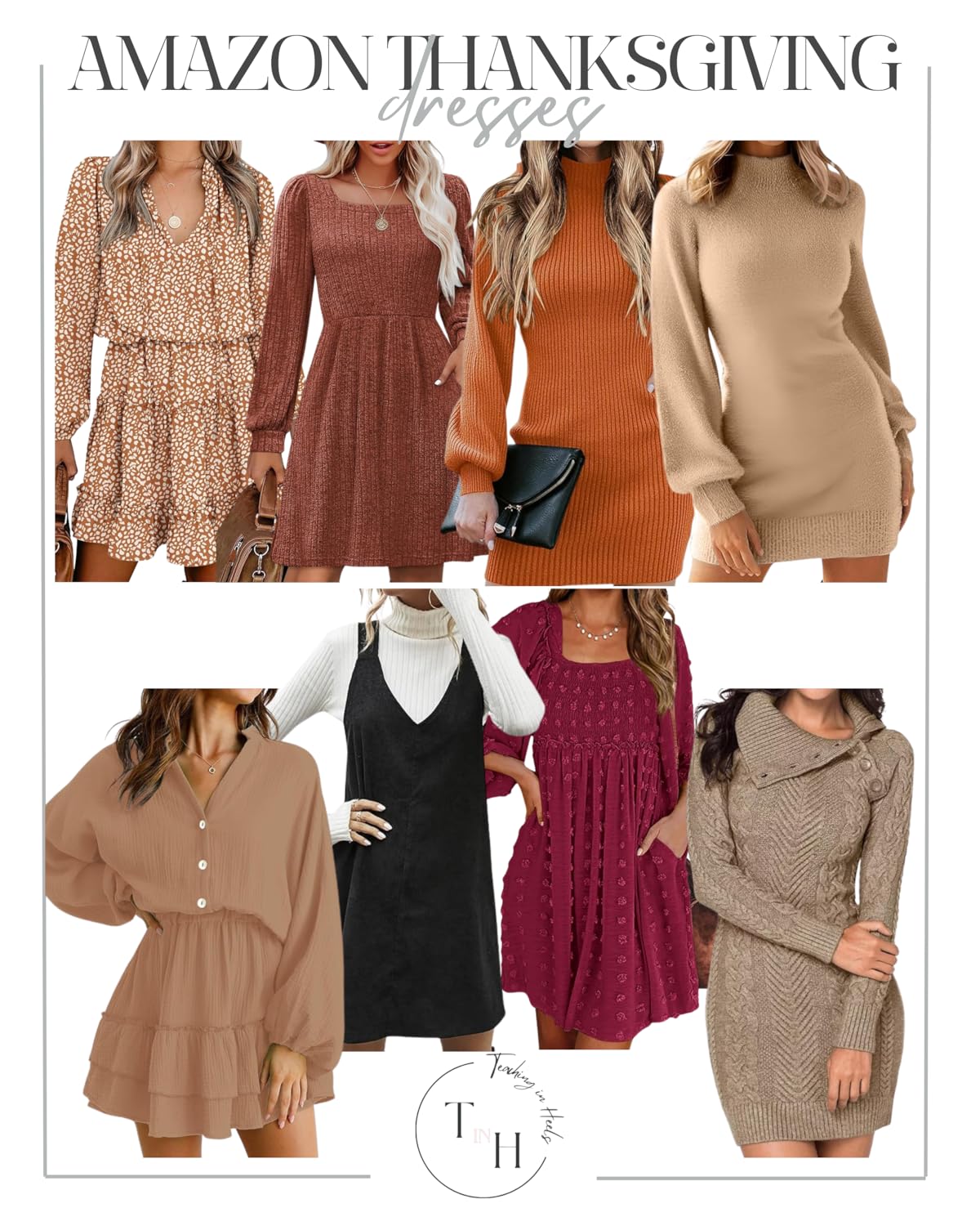  thanksgiving, dress, cozy, boots, holiday look, holiday dress inspo, amazon, holiday ootd, women's fashion, holiday dress