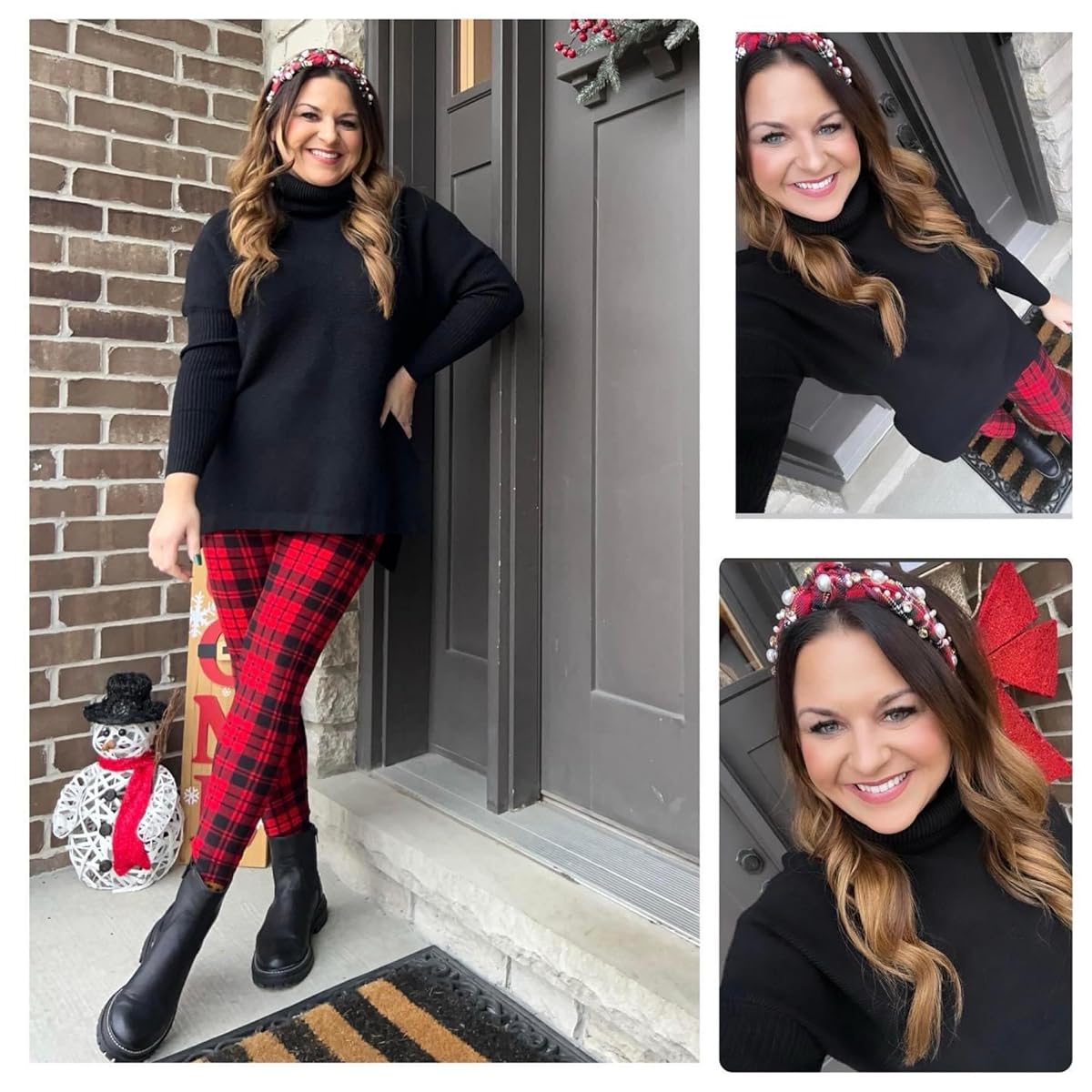 festive and affordable holiday outfits for any occasion | holiday, holiday outfits, holiday style, Christmas party, Work party, red outfit, plaid outfit, plaid pants, chelsea boots