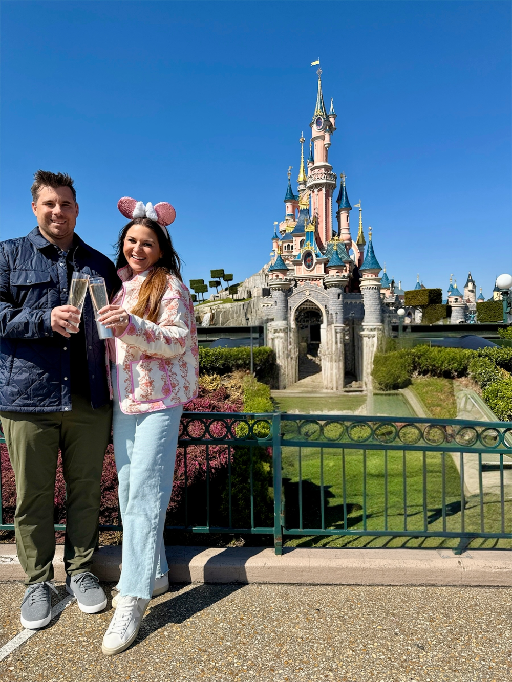 Champagne at castle at Disneyland Paris